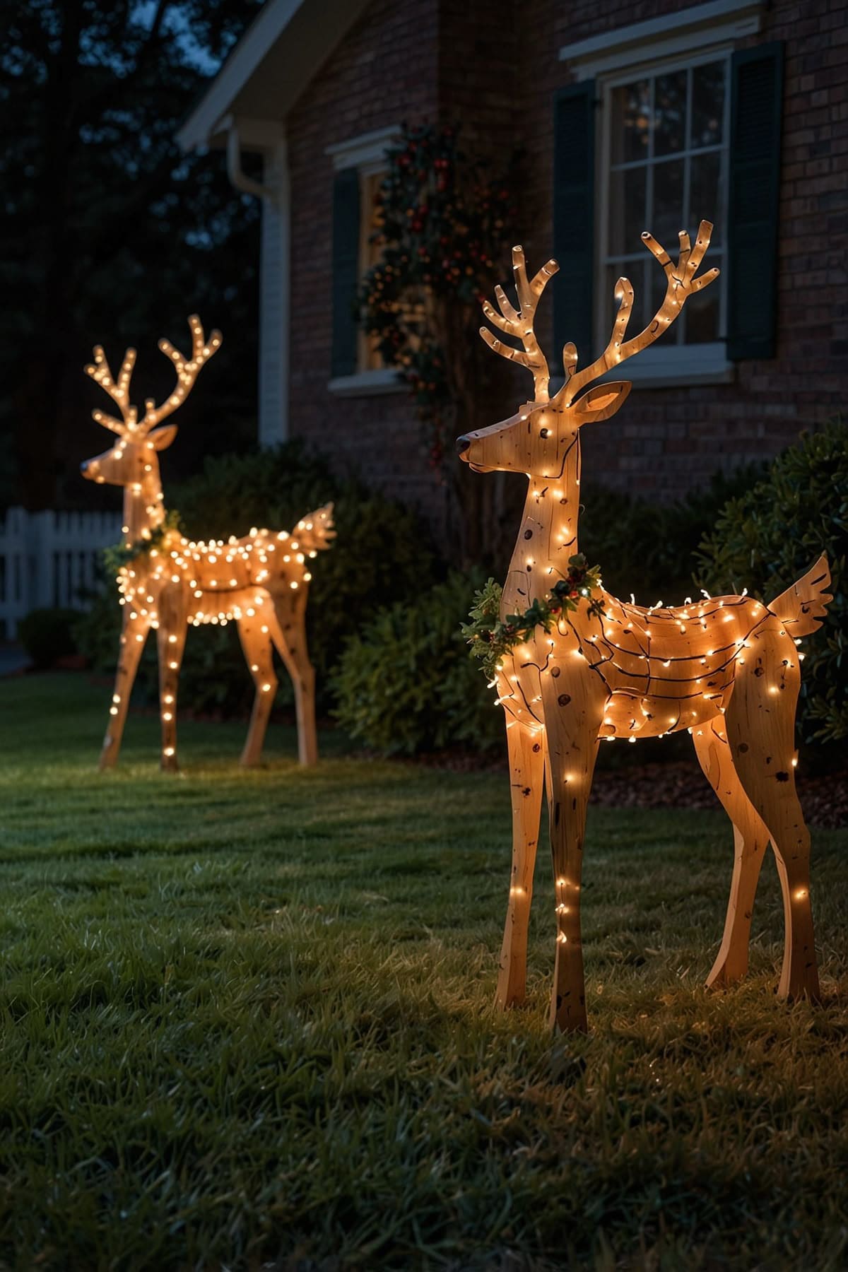 Wooden Reindeer Glow Display