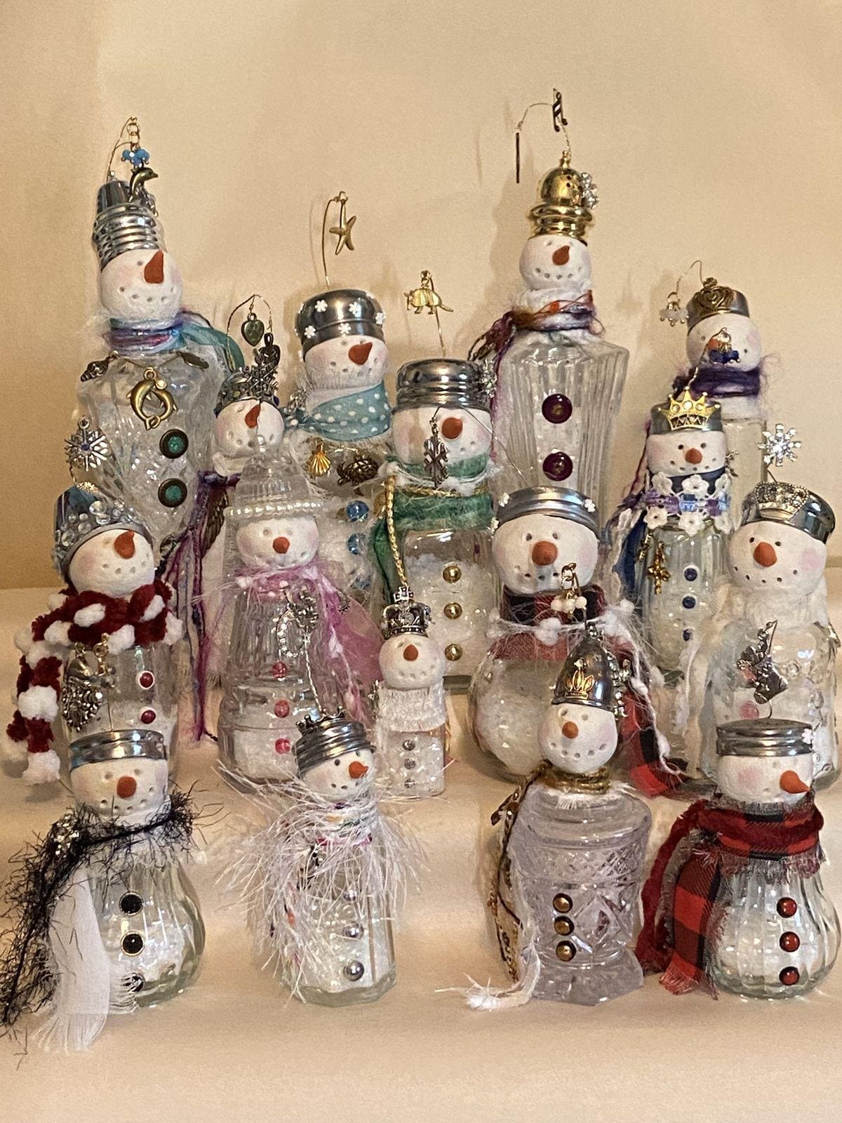 Adorable Snowmen Made from Salt Shakers