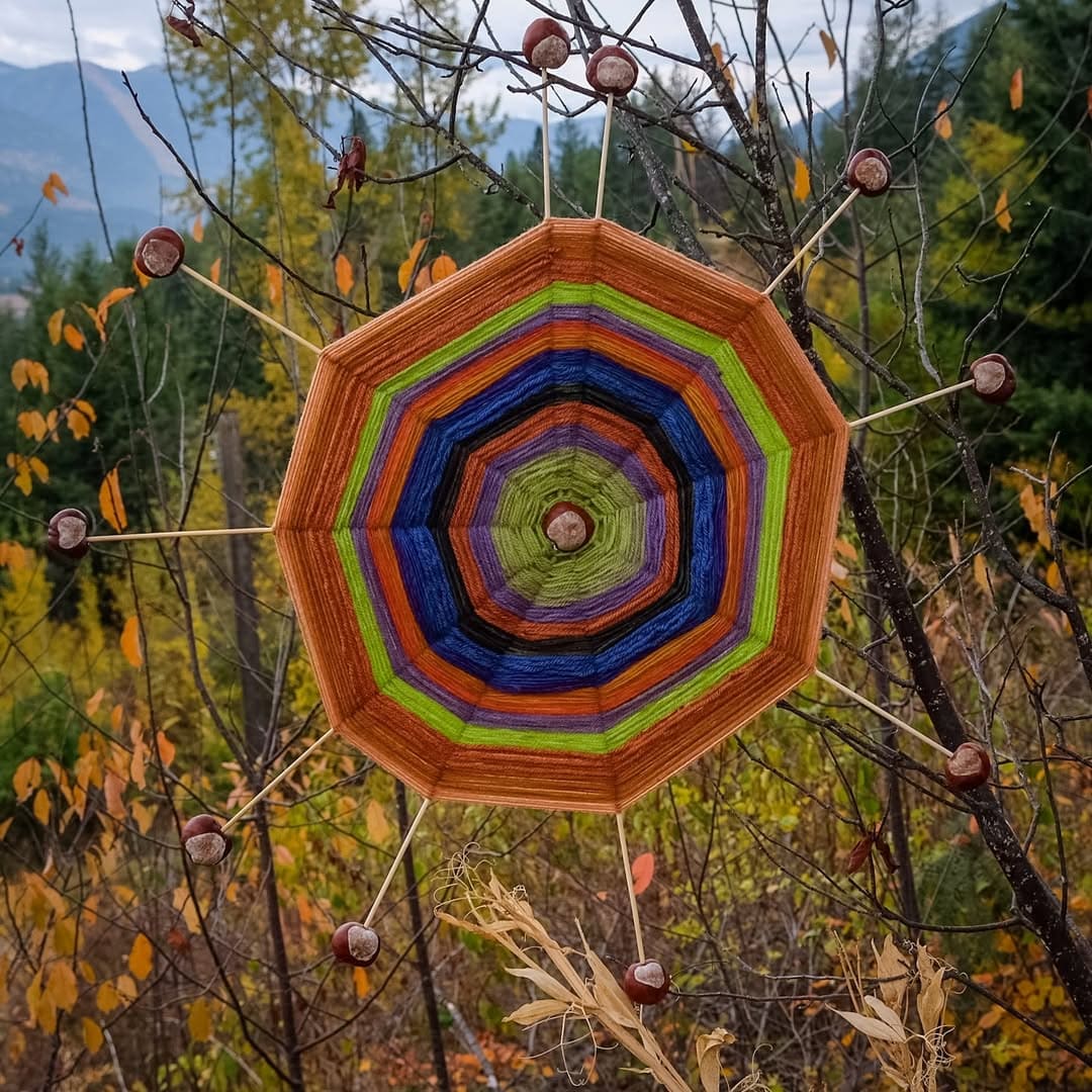 Autumn Chestnut Mandala Weaving