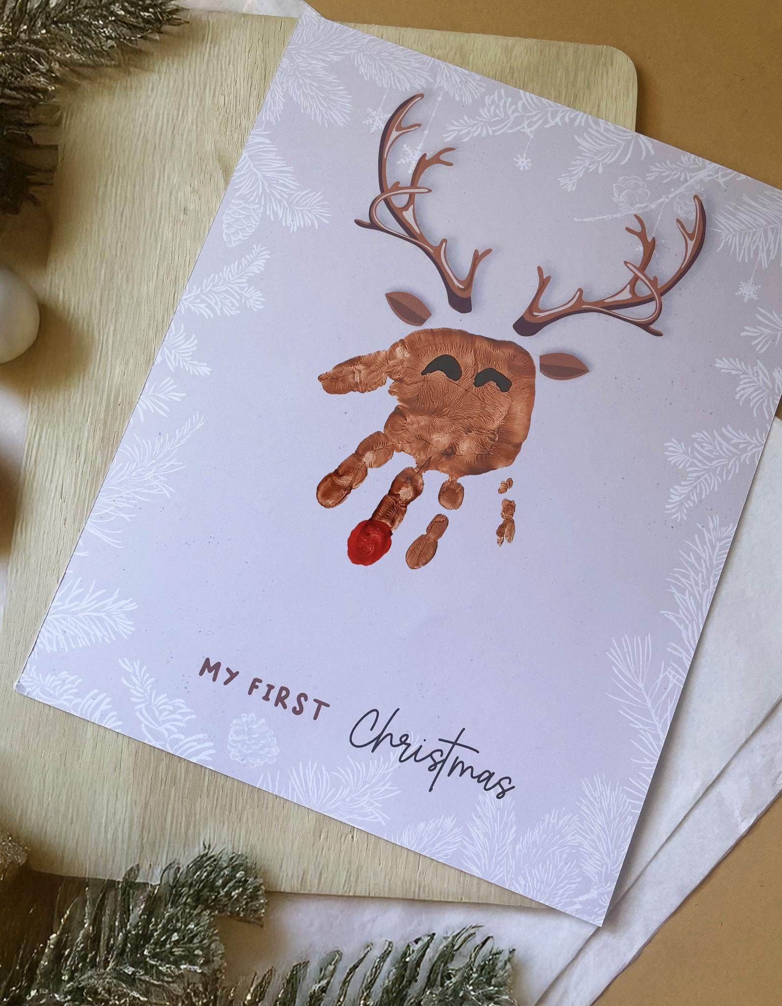 Babys First Reindeer Handprint