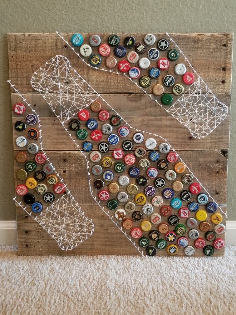 Beer Bottle Cap String Art Board