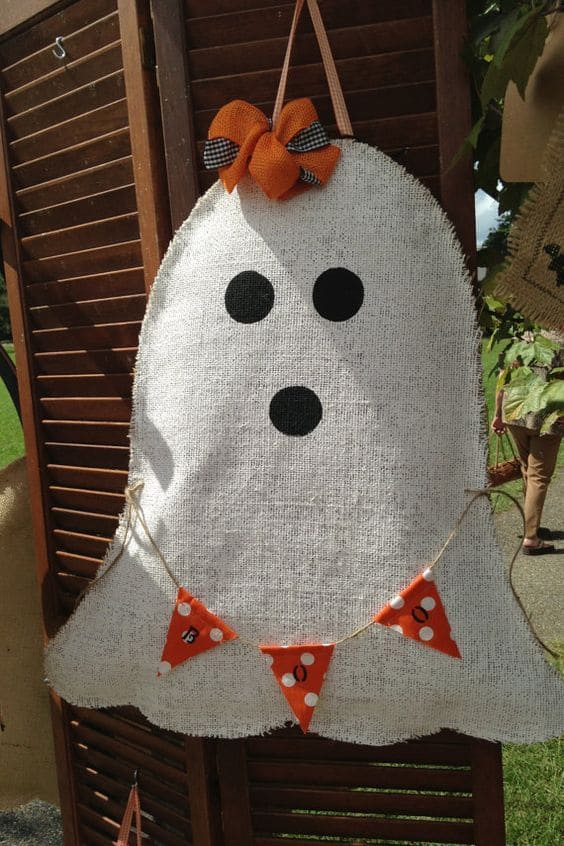 Burlap Ghost Door Hanger