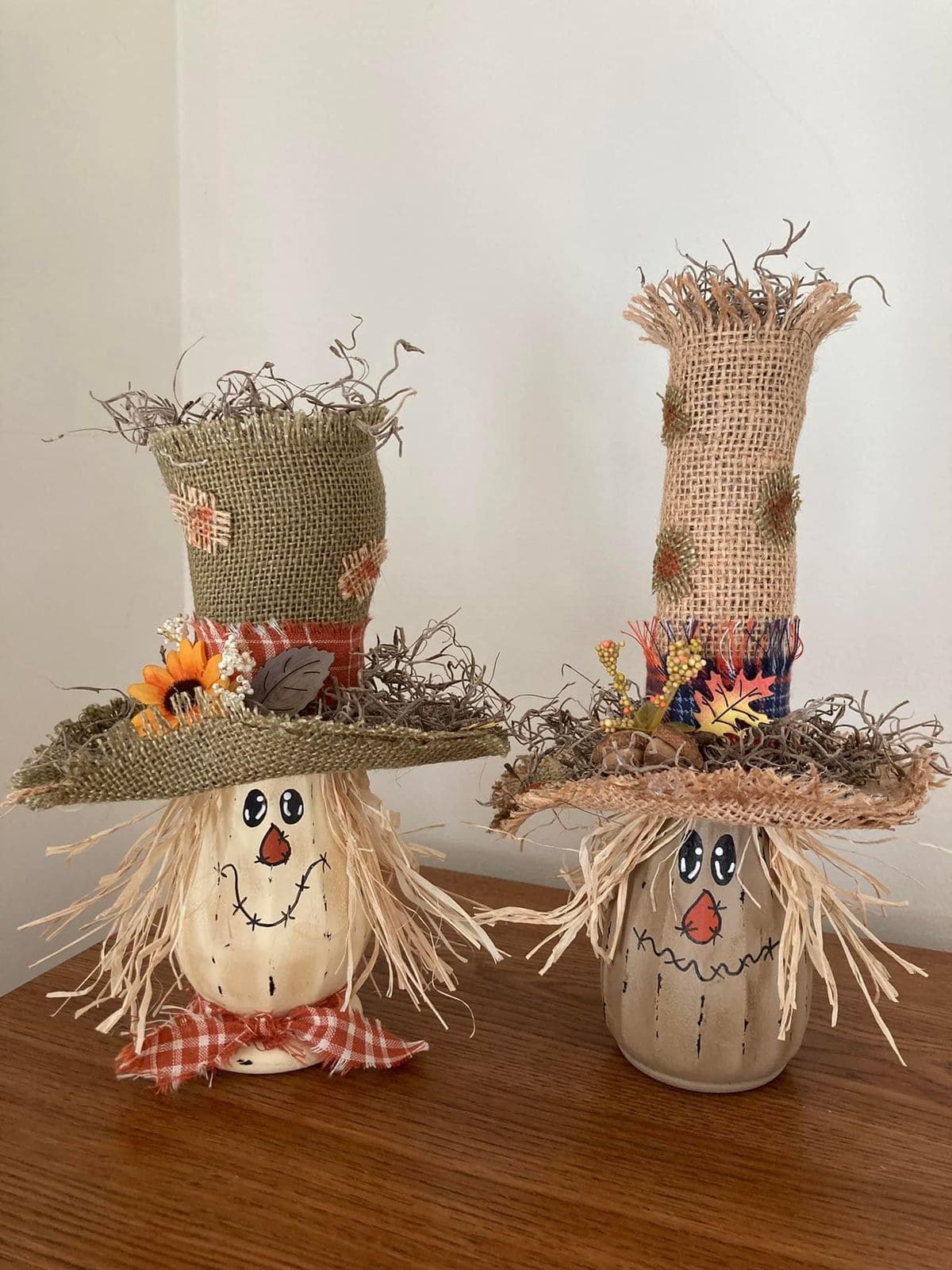 Burlap Scarecrow Jar Decor