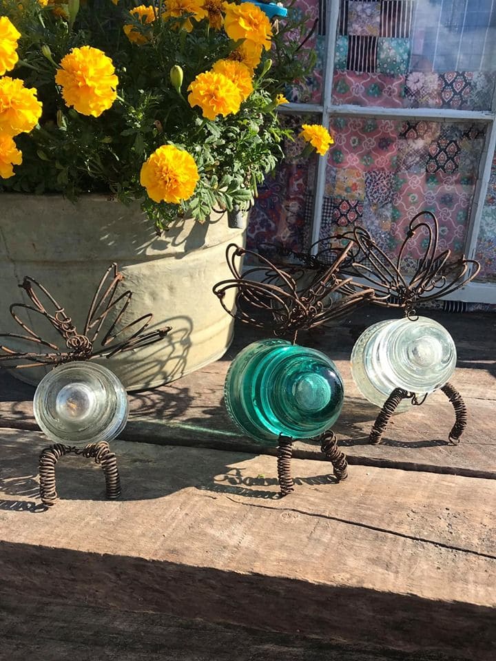 Butterfly Garden Companions from Glass Insulators