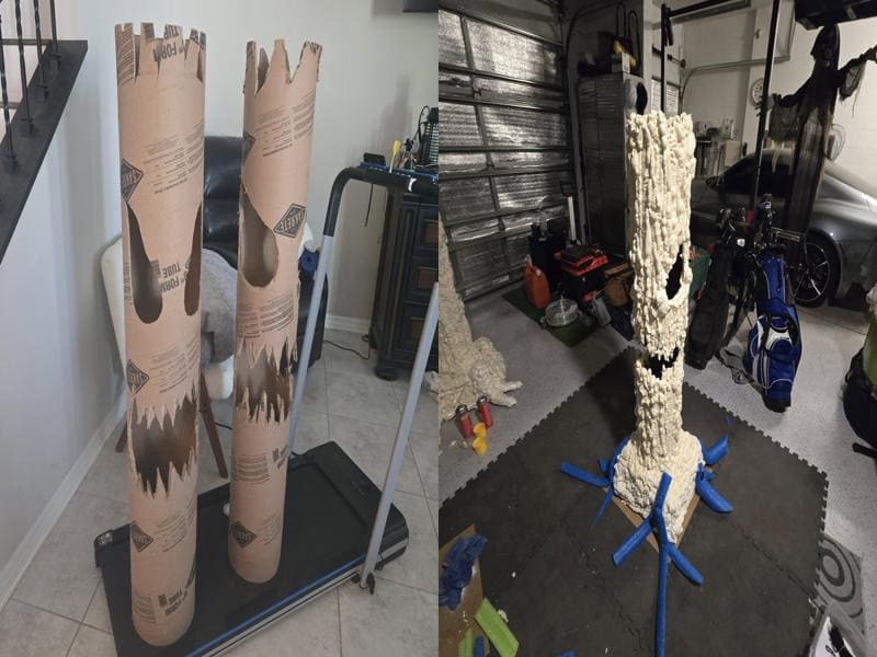 Cardboard Creepy Tree Halloween Prop