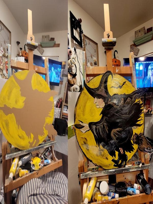 Cardboard Witch Silhouette Wall Art