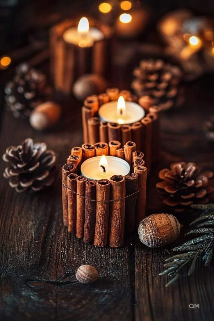 Cinnamon Stick Candle Holders