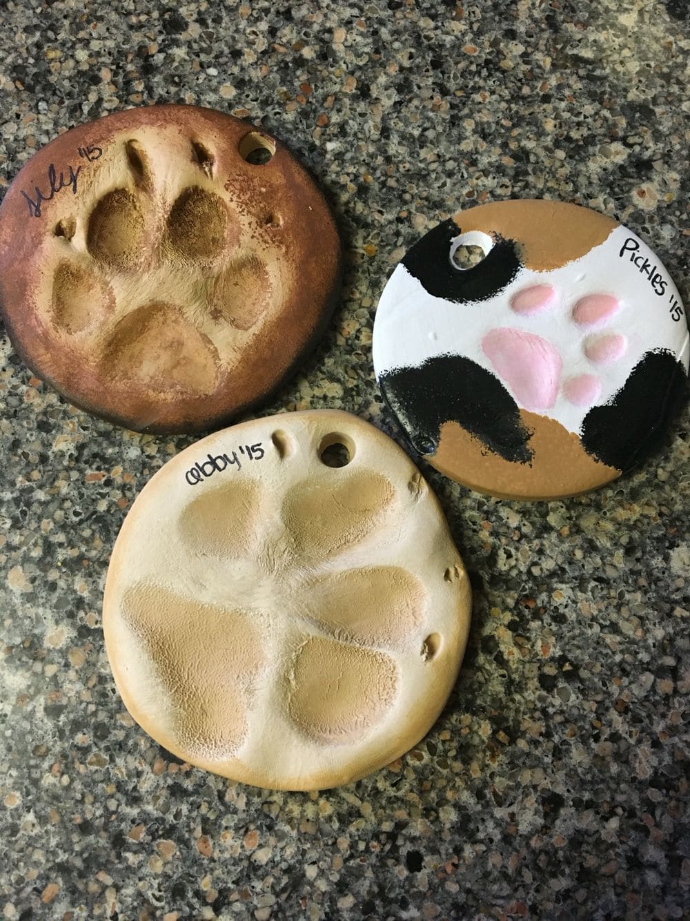 Clay Paw Print Keepsakes