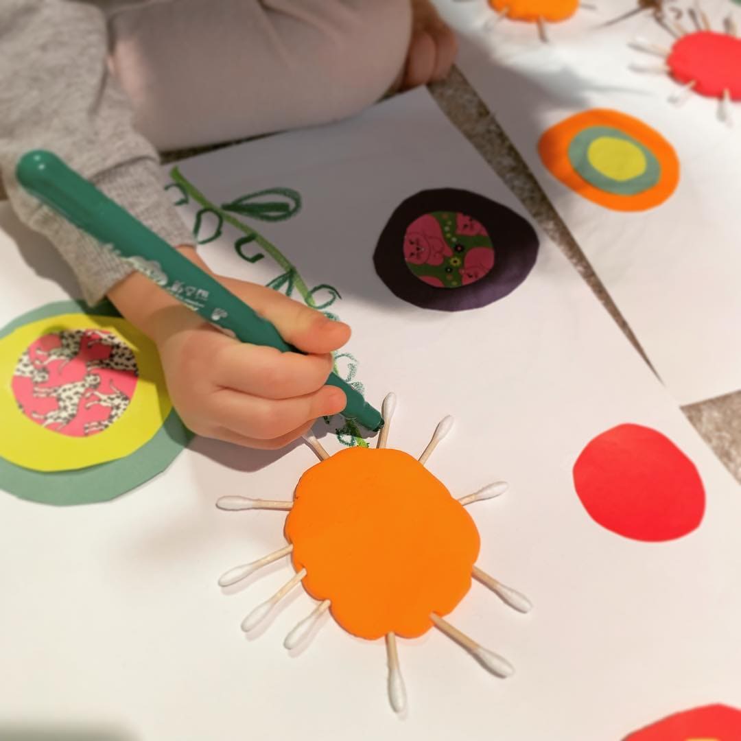 Colorful Q-Tip Bug Craft for Kids