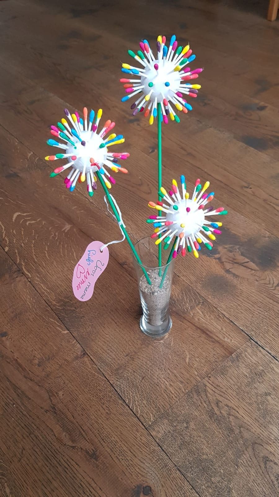 Colorful Q-Tip Flower Bouquet