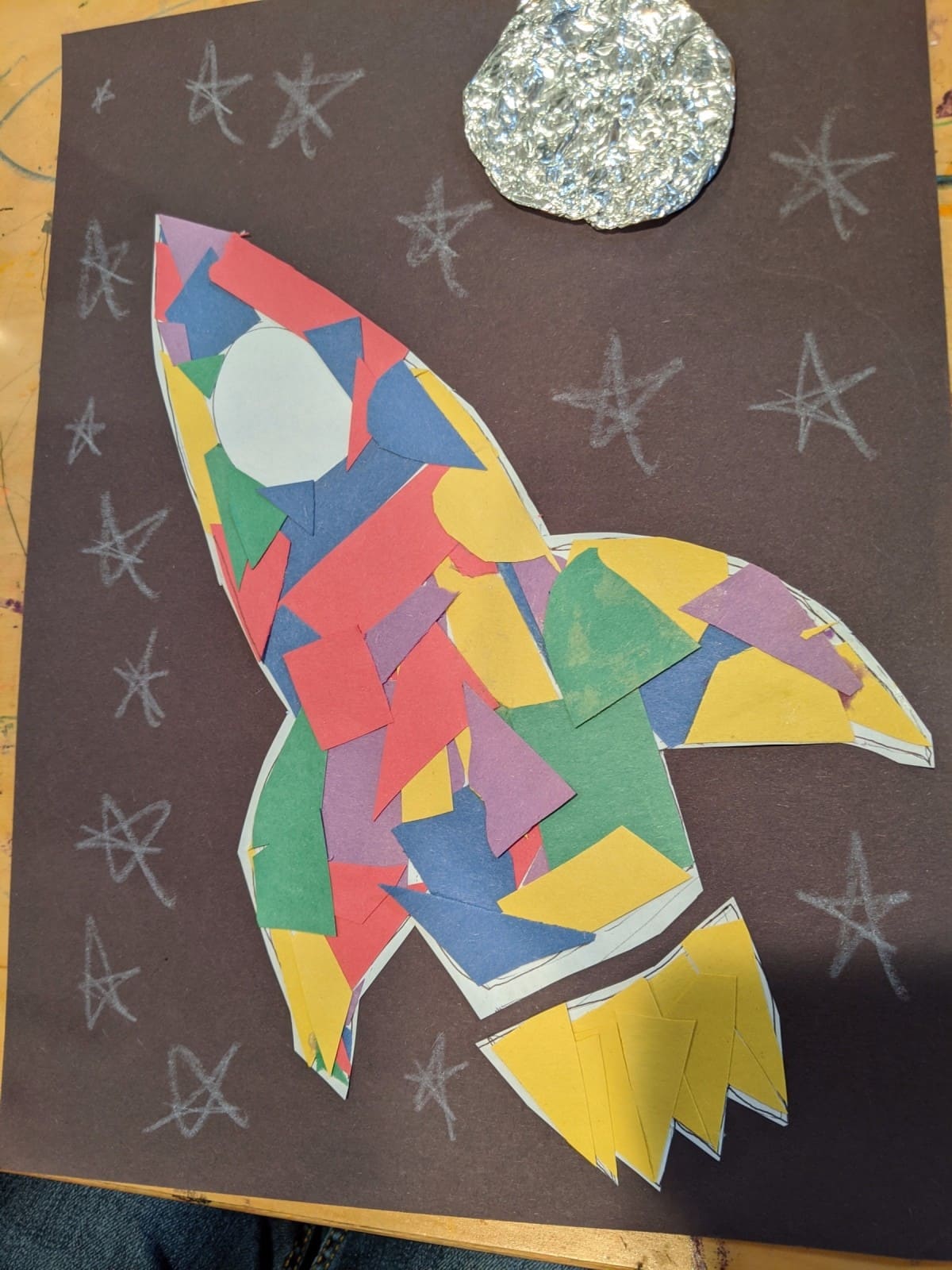 Colorful Rocket Paper Mosaic Craft