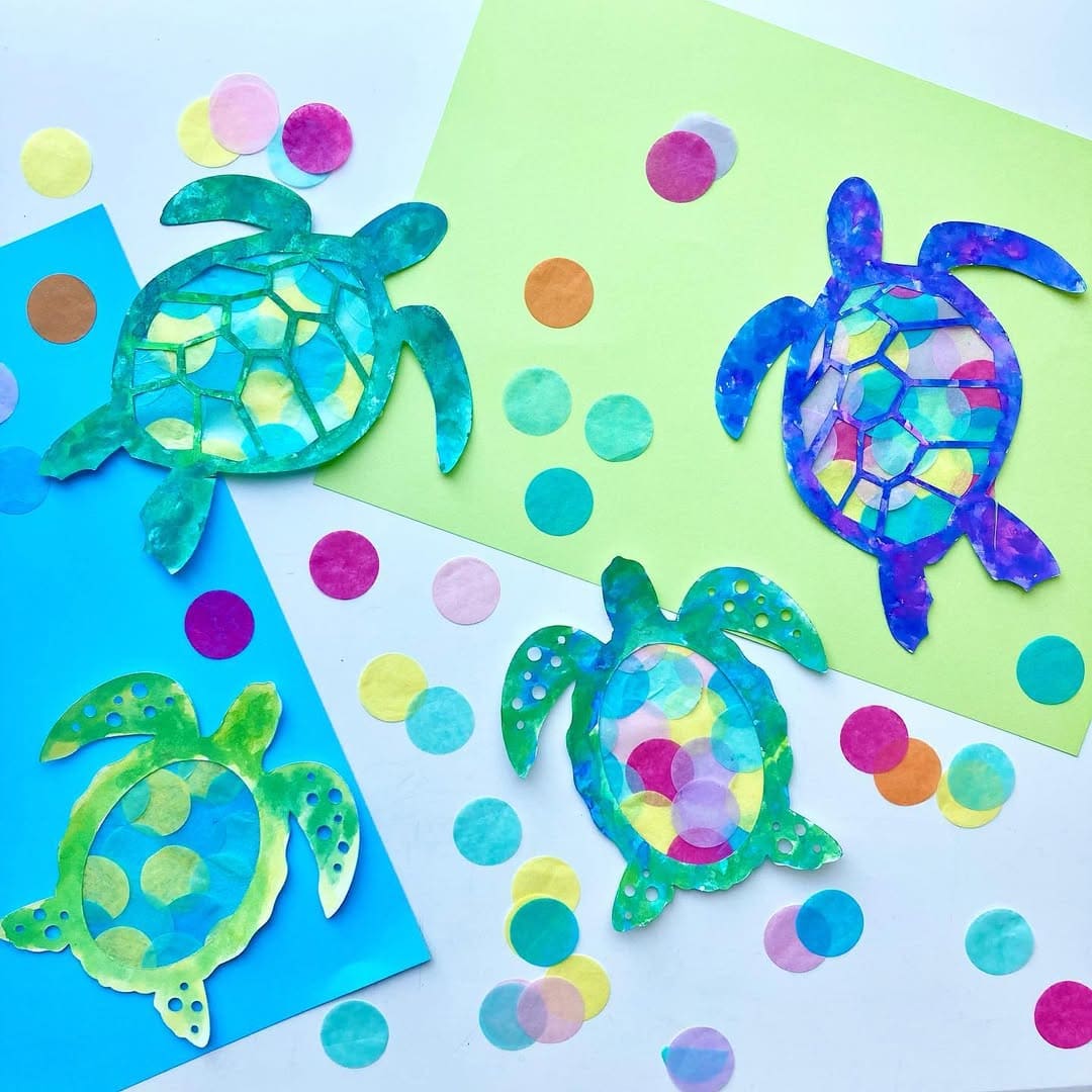 Confetti Sea Turtle Sun Catcher