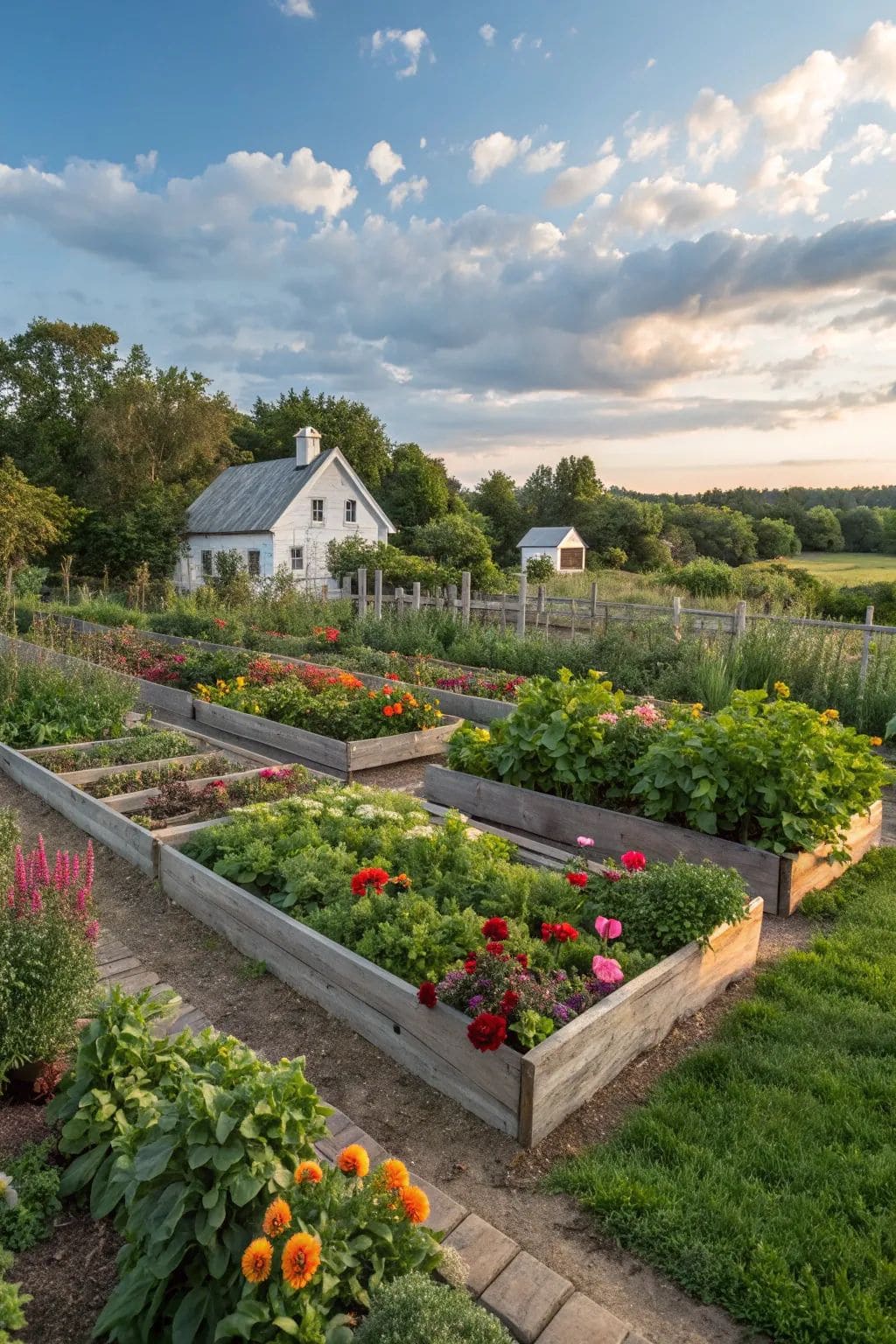 18 Homestead Garden Layout Ideas for Self-Sufficient Living Country Charm Raised Bed Homestead