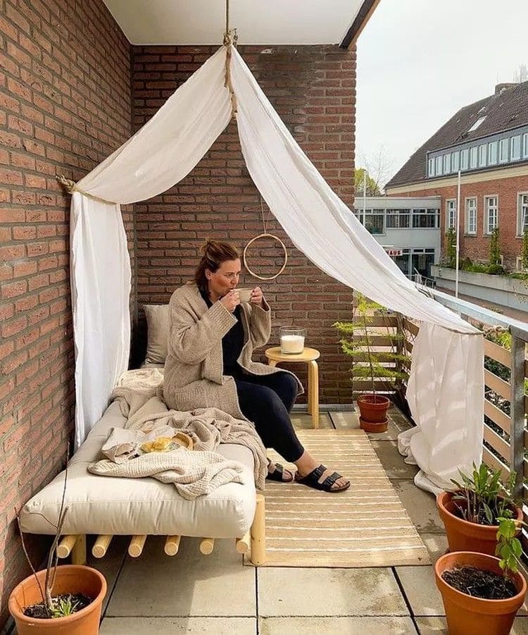 Cozy Balcony Canopy Nook