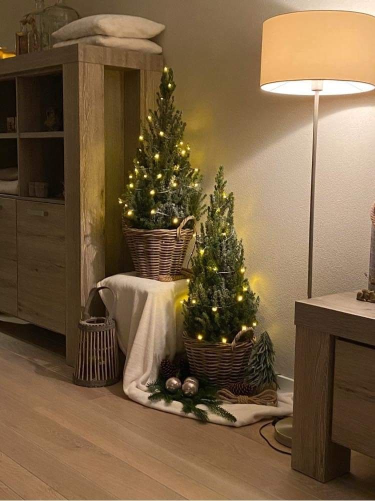 Cozy Basket Christmas Trees