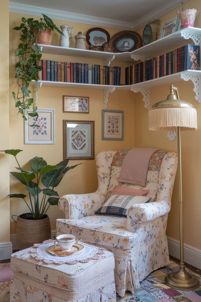 Cozy Cottagecore Reading Nook