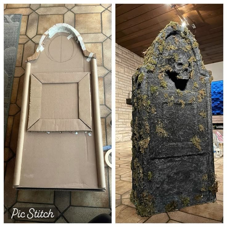 Creepy Cardboard Tombstone Prop