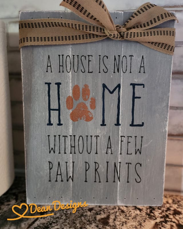 DIY Paw Print Wooden Sign