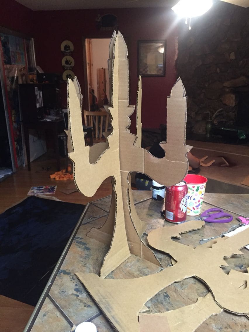 DIY Spooky Candelabra from Cardboard