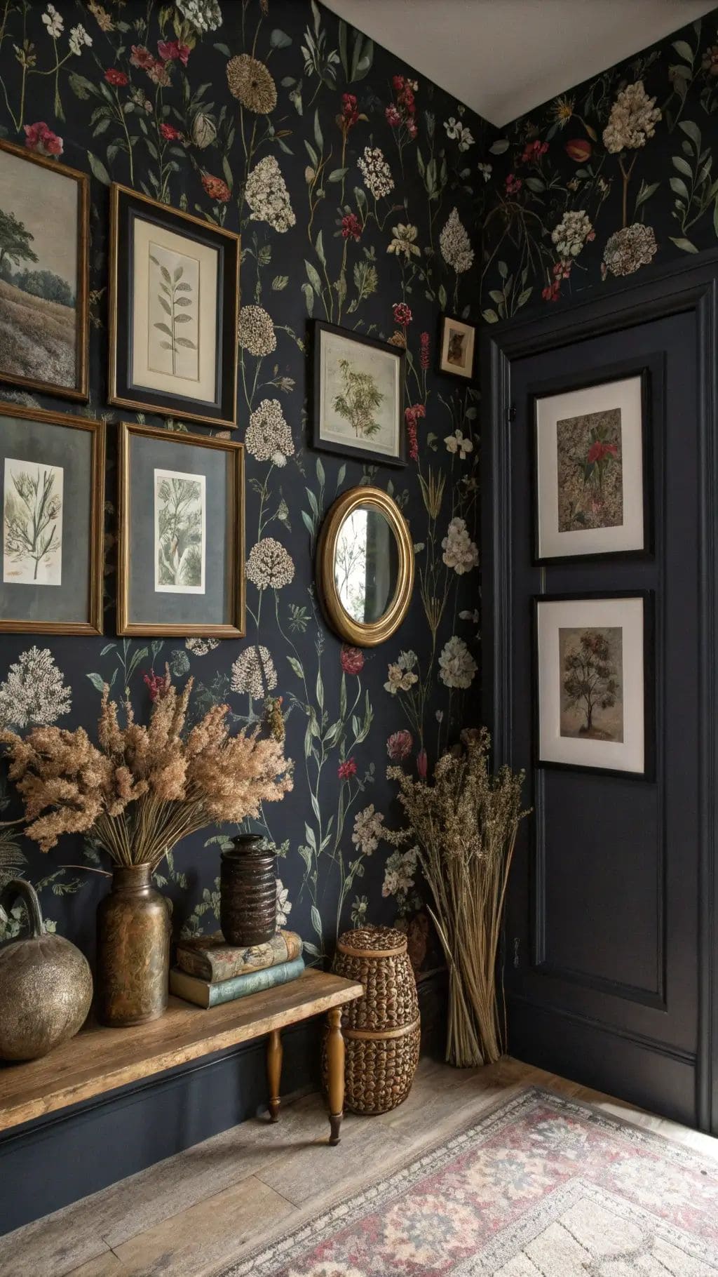 Dark Botanical Cottage Corner