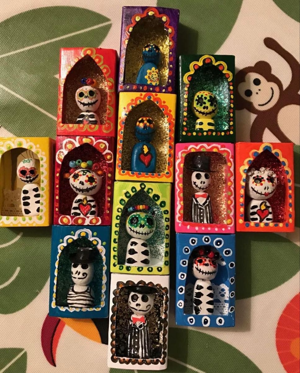 Dia de los Muertos Matchbox Shrines