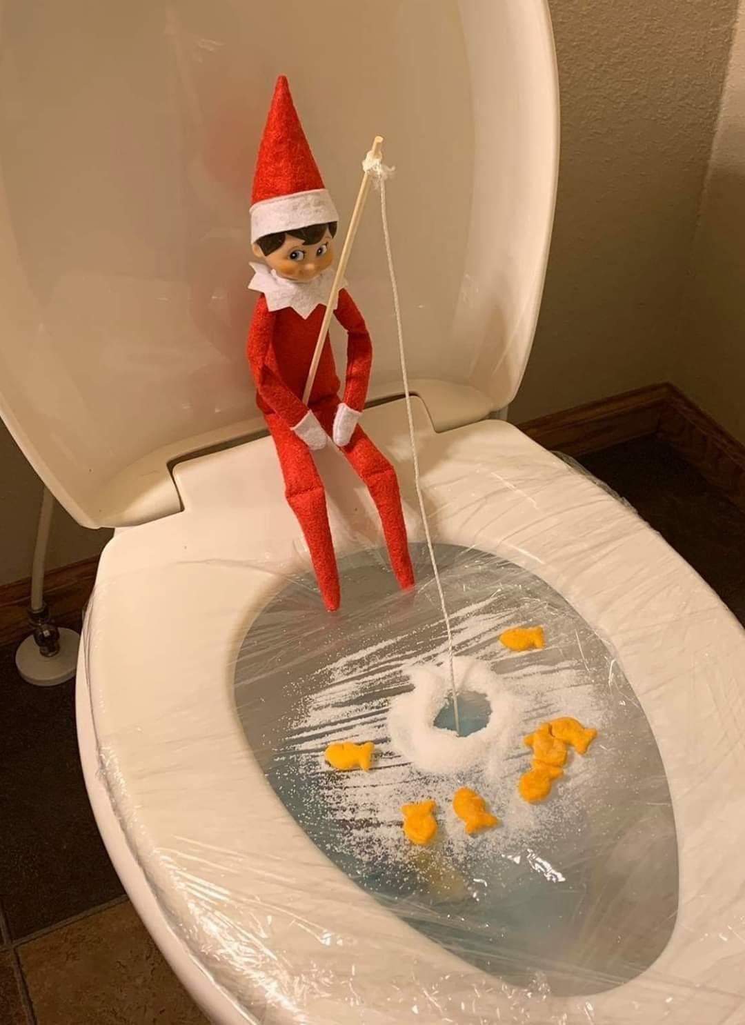 25 Hilarious Elf on the Shelf Ideas Crack Up the Whole Family Elf Gone Ice Fishing
