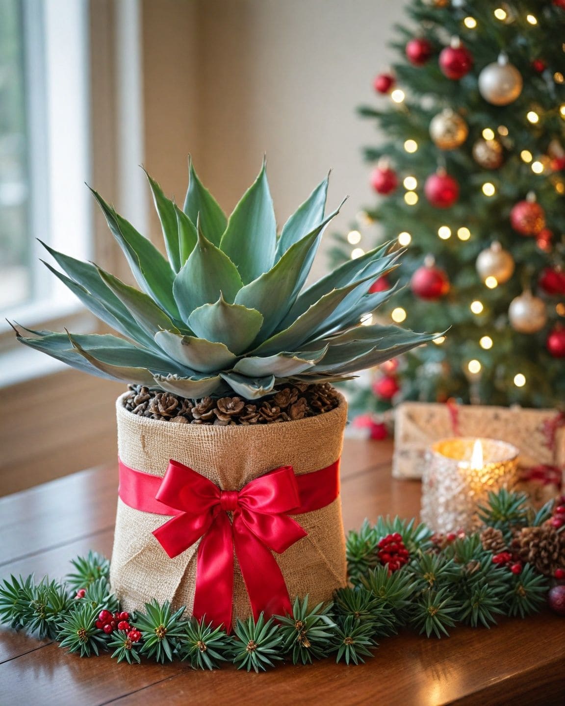10 Holiday Plant Gifts That Bring Cheer and Greenery Festive Agave Holiday Centerpiece
