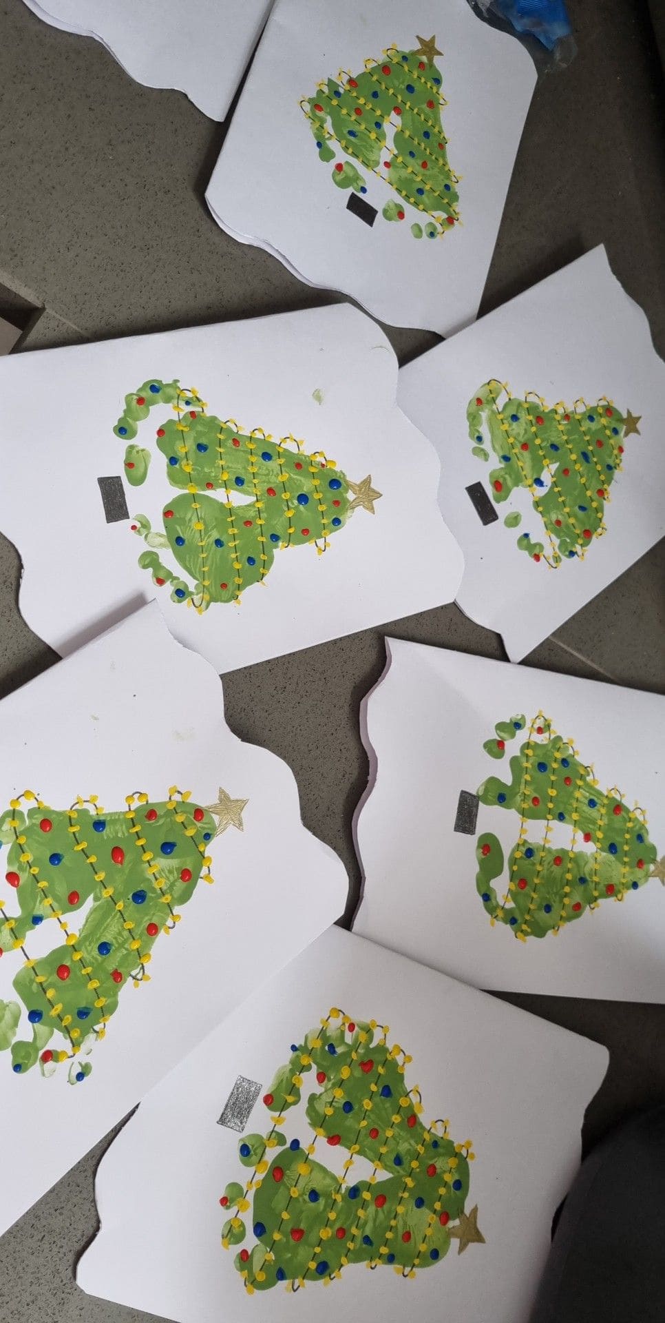20 Fun Christmas Footprint Crafts to Make with Little Feet Festive Footprint Christmas Tree Cards