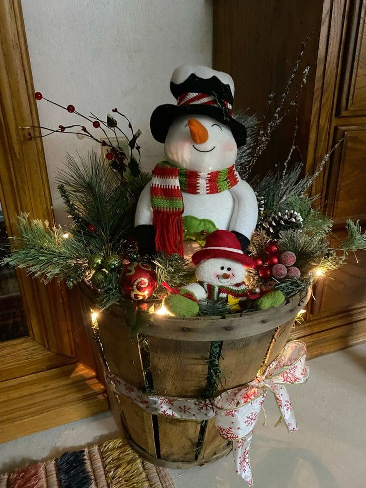 Festive Mug Basket Centerpiece