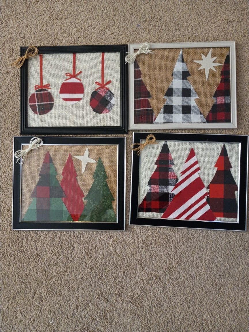 Framed Plaid Christmas Art
