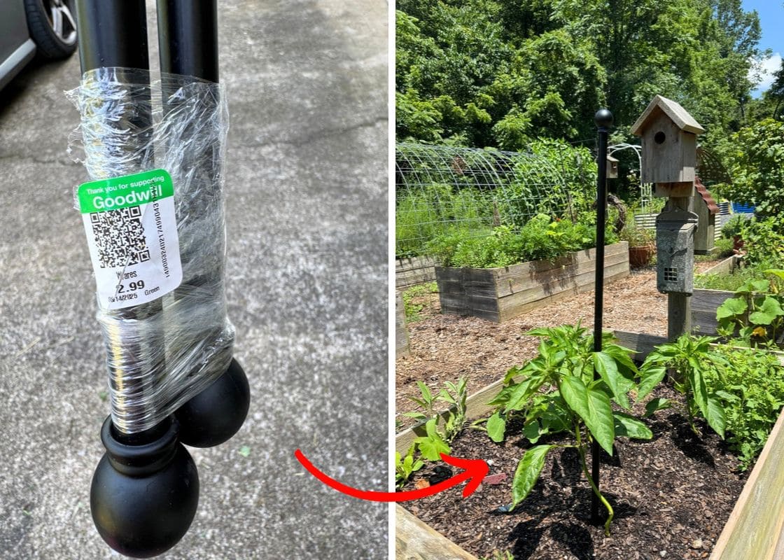 How to Turn Thrifted Curtain Rods Into Stylish Garden Plant Supports How to Turn Thrifted Curtain Rods Into Stylish Garden Plant Supports