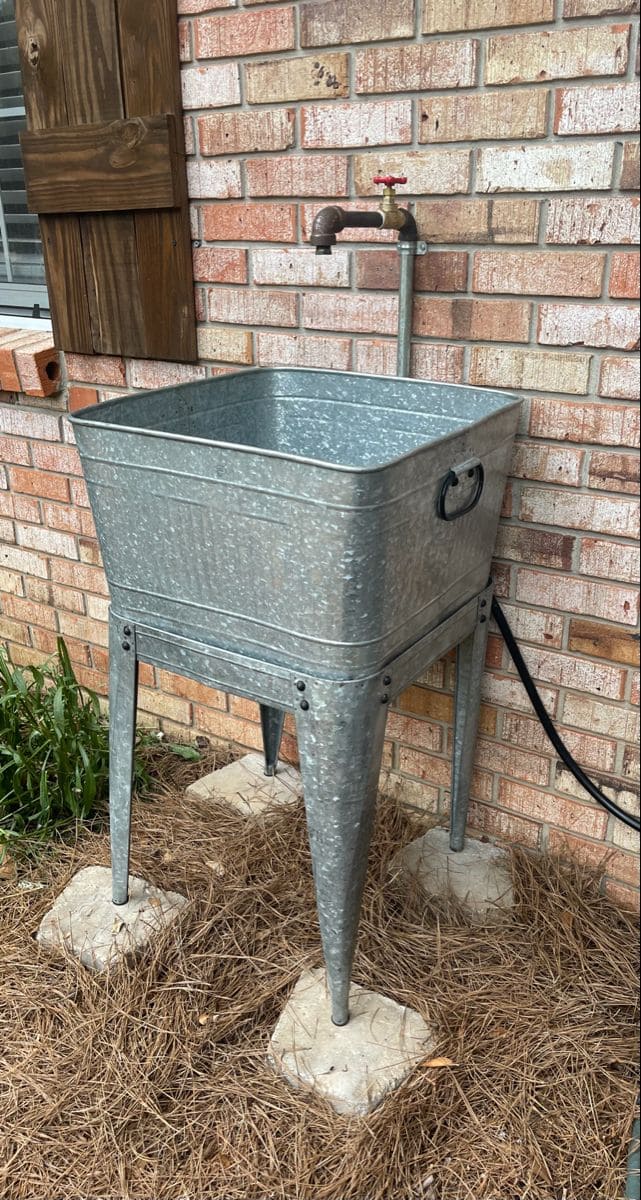 Galvanized Tub Wash Station