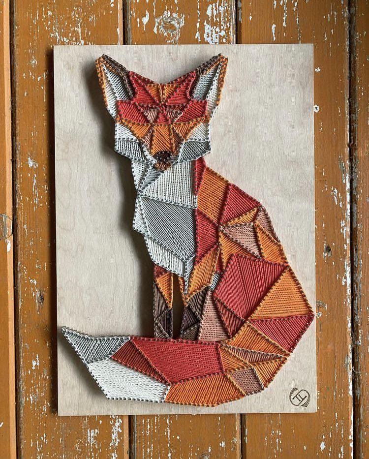 Geometric Fox String Art Design