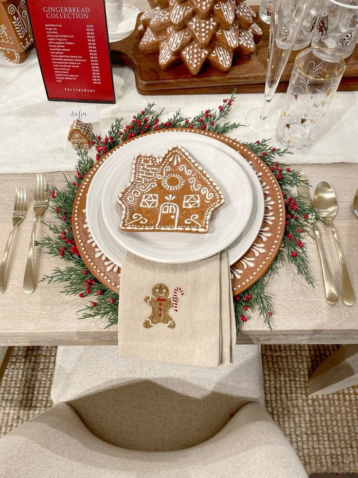 Gingerbread Cottage Table Setting