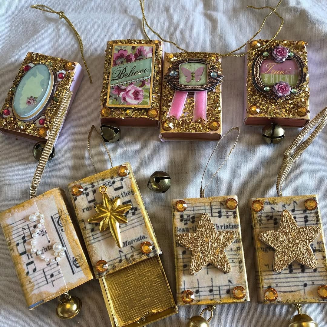 Glamorous Christmas Matchbox Ornaments