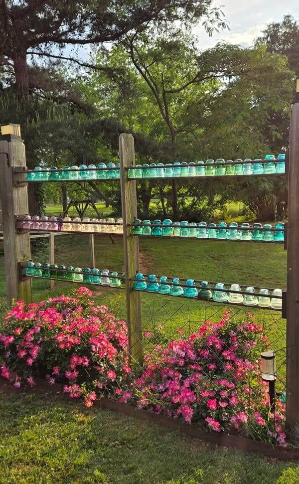 Glass Insulator Garden Fence Display