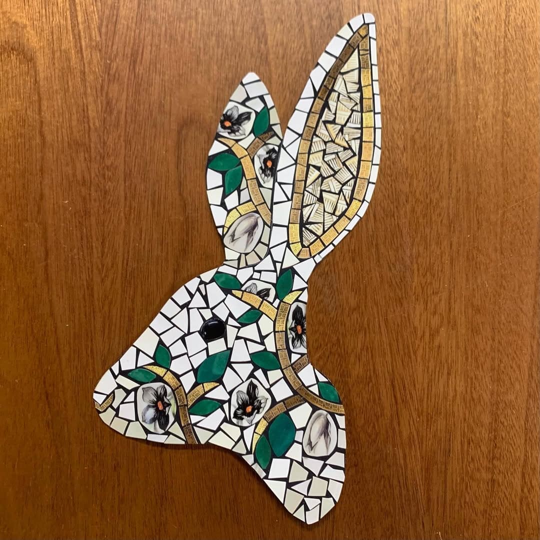 Golden Woodland Hare Mosaic Design