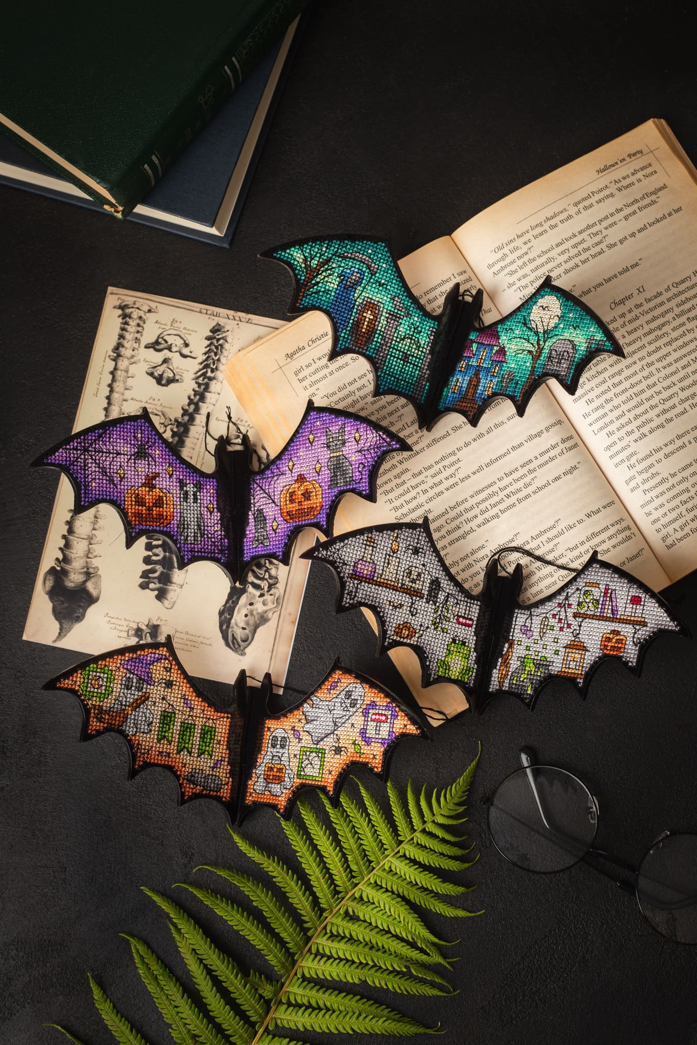 Halloween Bat Cross Stitch Decorations