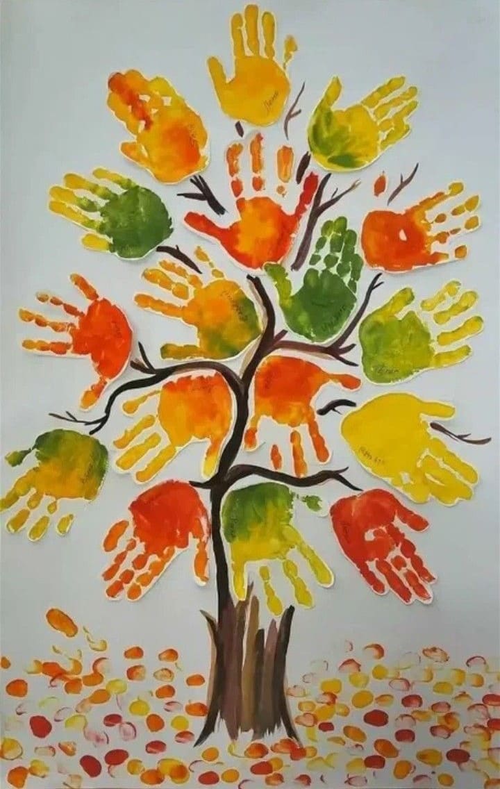 Handprint Autumn Family Tree