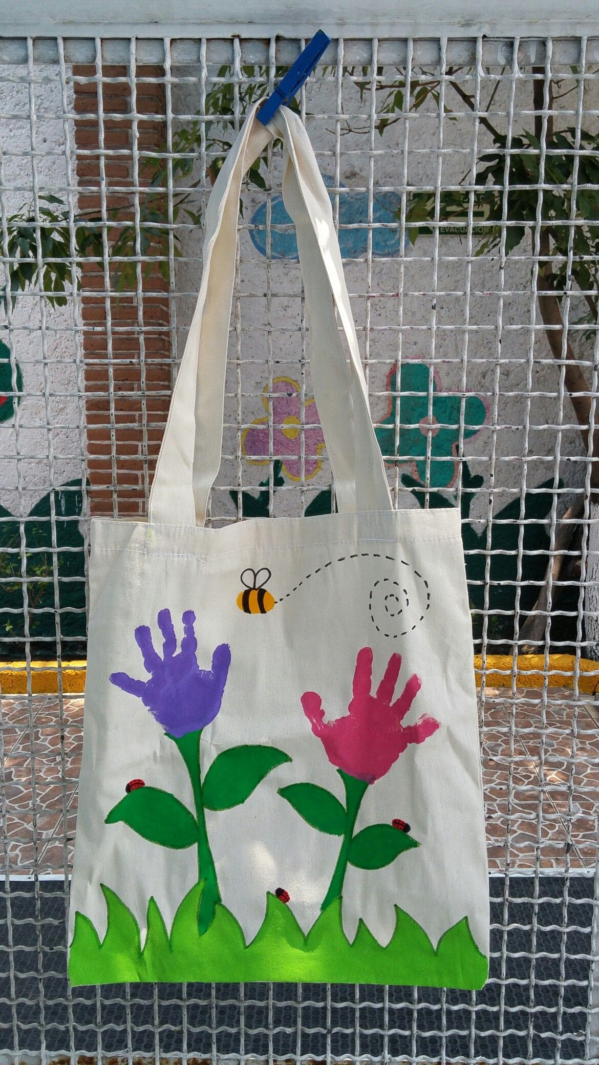 Handprint Flower Tote Bag