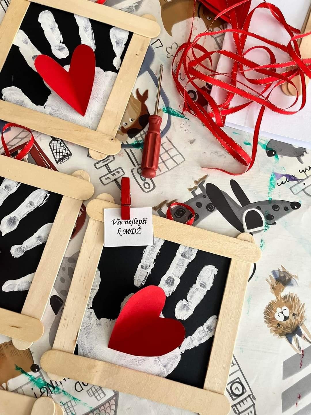 Handprint Heart Shadow Frames