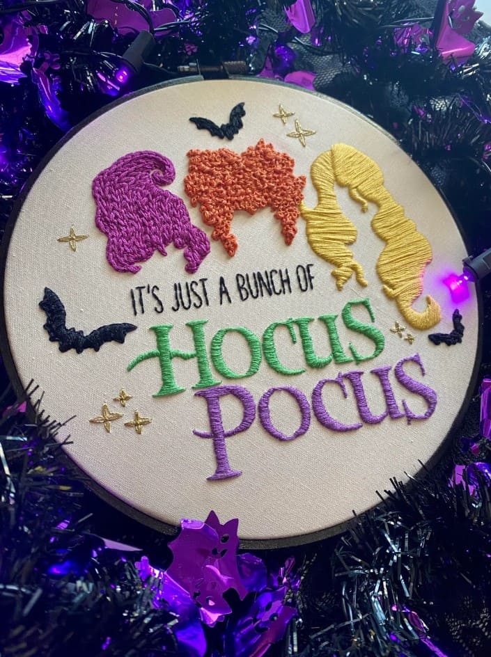 Hocus Pocus Embroidery Hoop Art