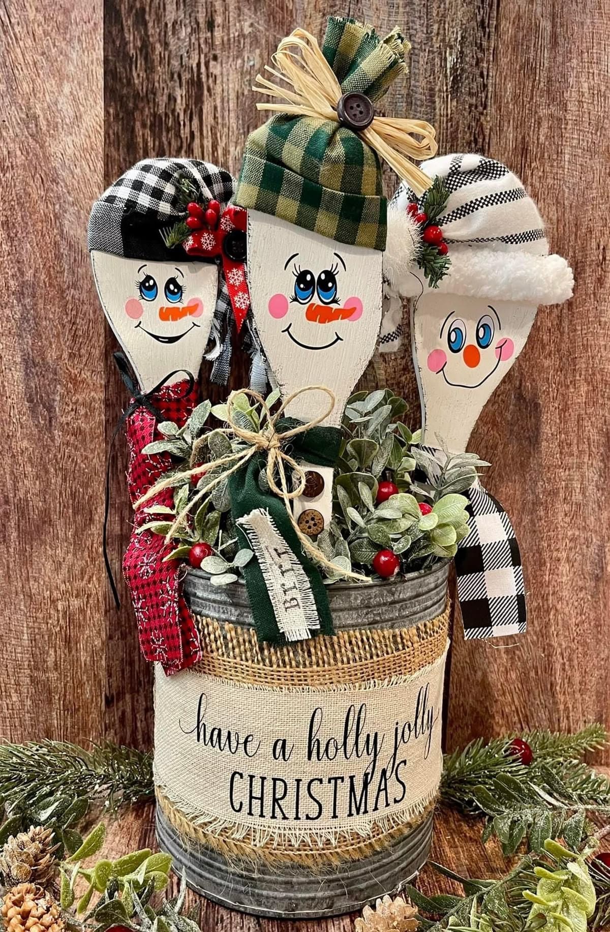 Holly Jolly Snowman Spoon Arrangement