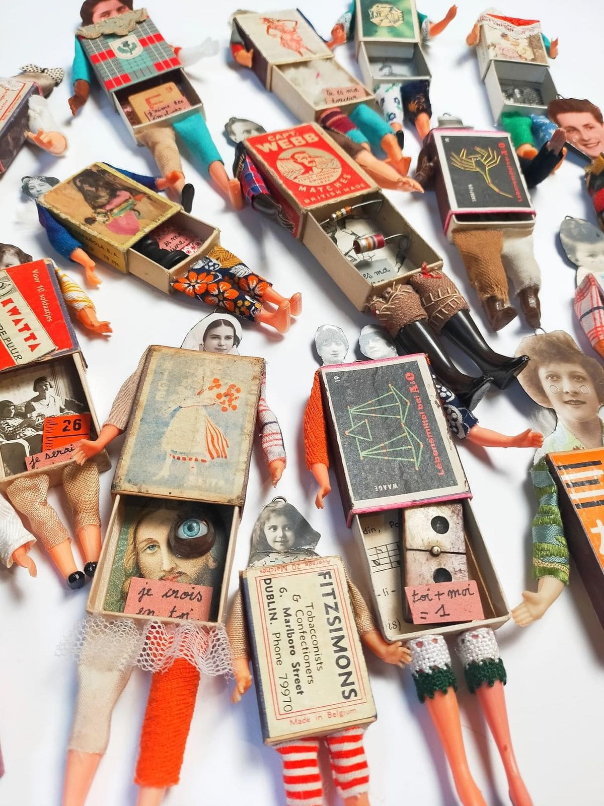 Matchbox Doll Collage Art