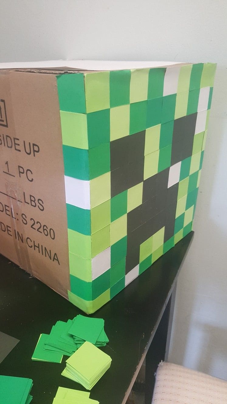 Minecraft-Inspired Creeper Mosaic Box