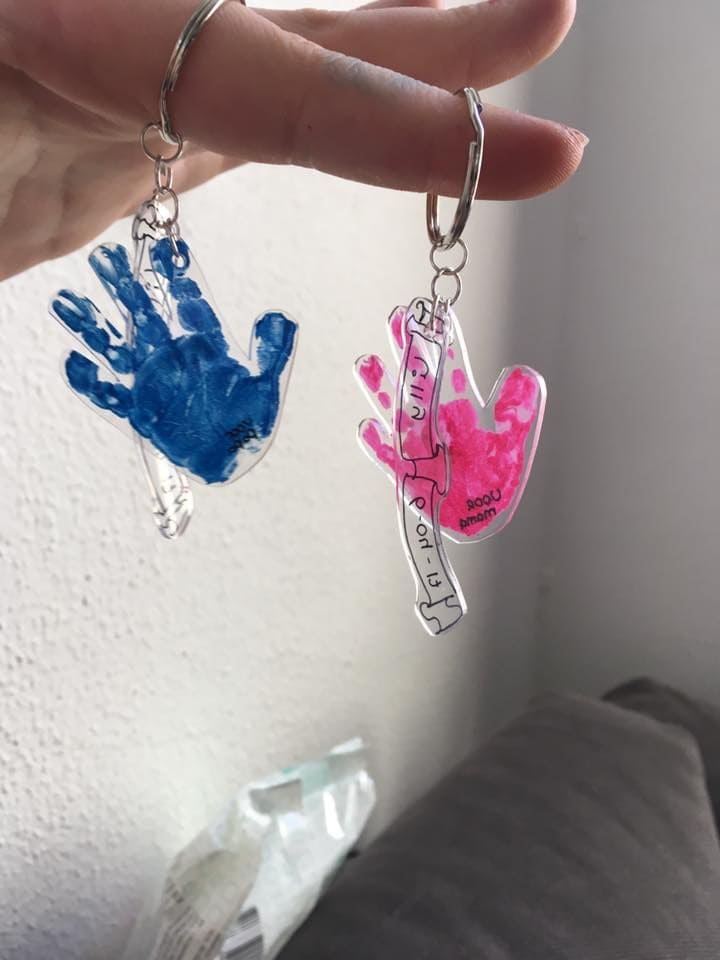 Mini Handprint Keychain Charms