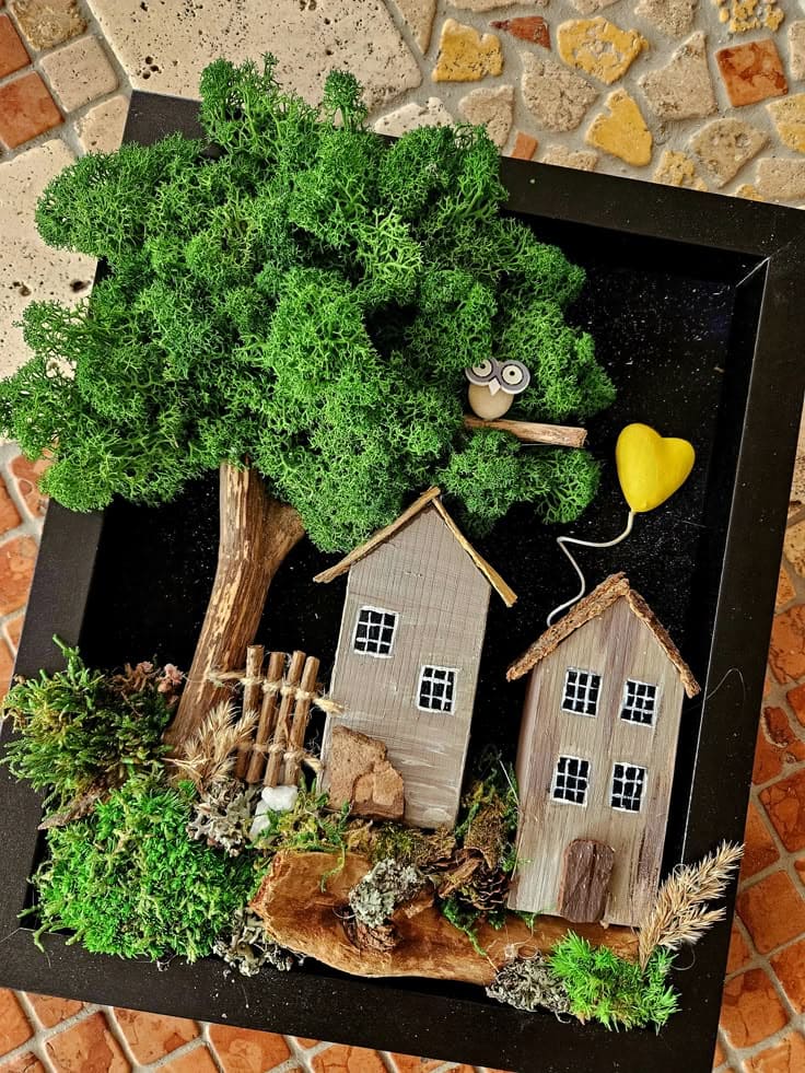 Miniature Woodland Village Collage