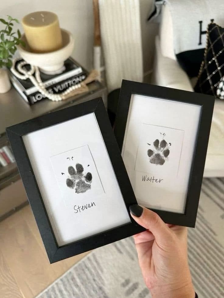 Minimalist Framed Paw Prints