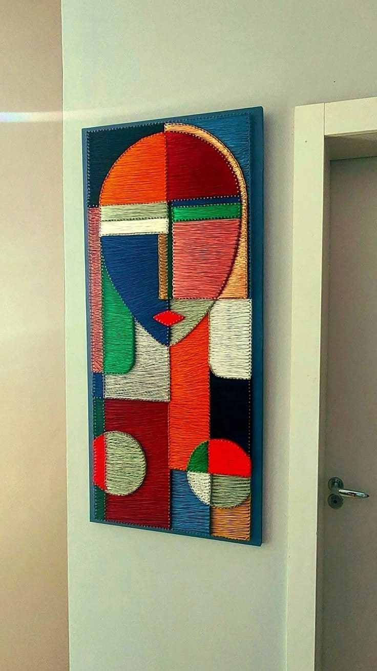 Modern Abstract Face String Art