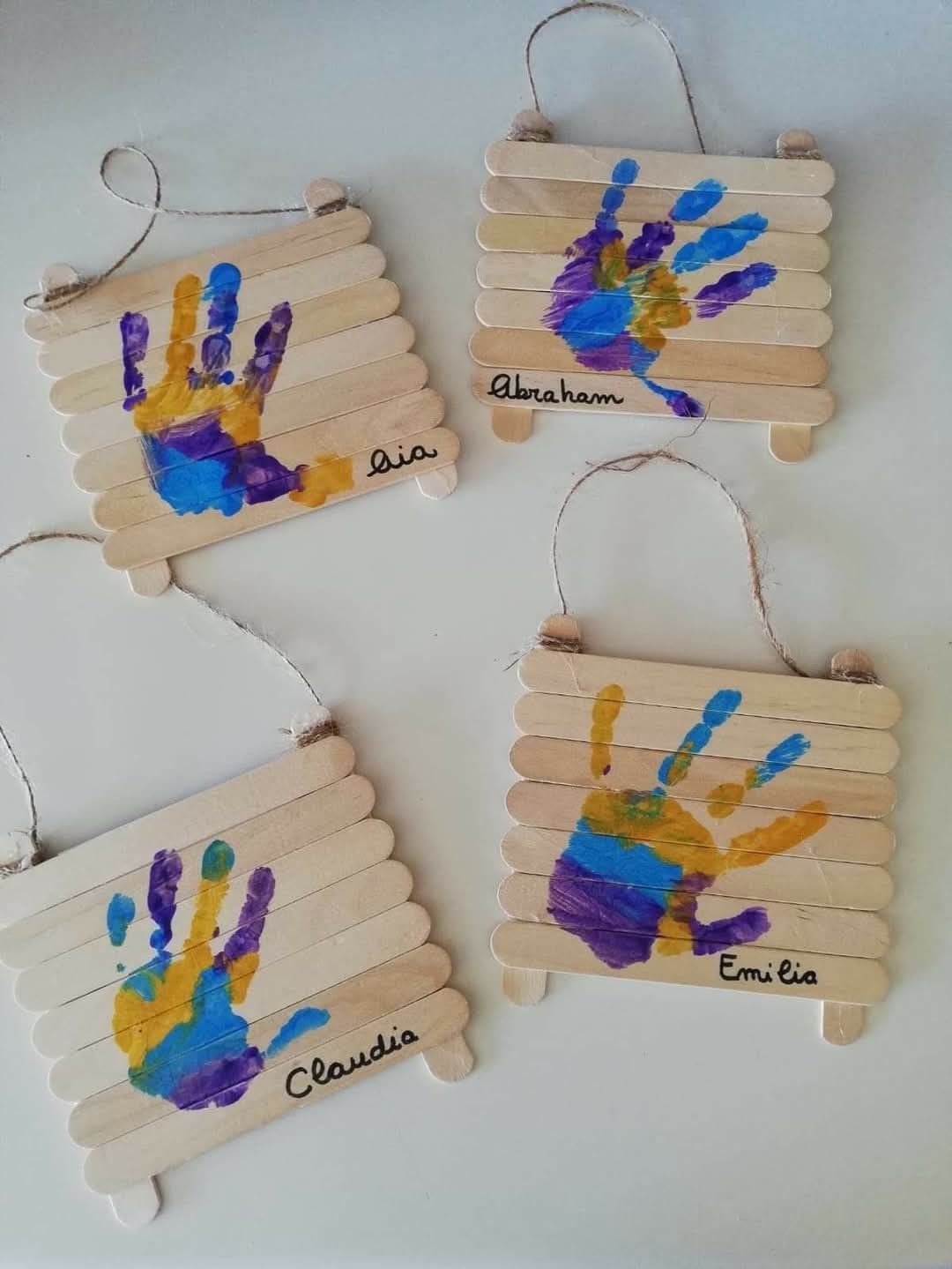 Painted Handprint Popsicle Frames